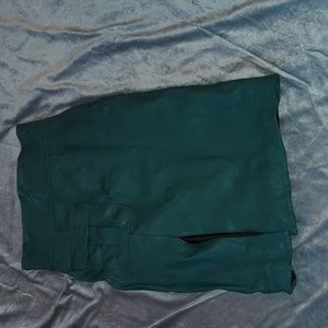 High waisted faux leather skirt